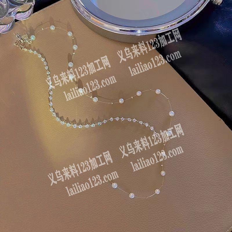 串珠子+粘定位珠手工活外发加工，链条穿珍