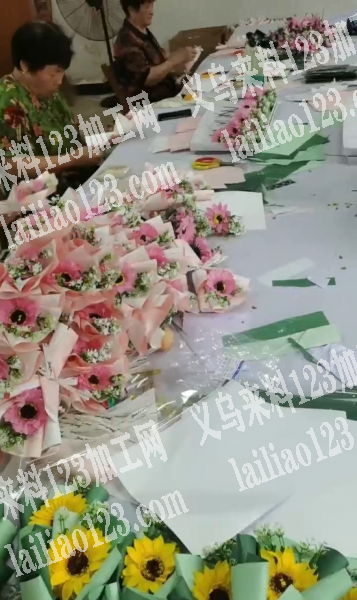 《常年仿真花包装手工活外发》