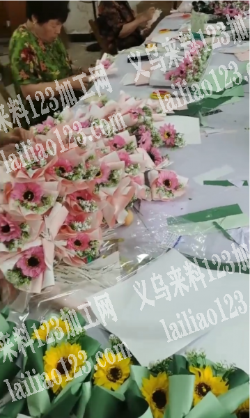 《常年仿真花包装手工活外发》