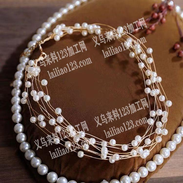 新娘饰品手工活外发加工，如图，穿定位珠扭