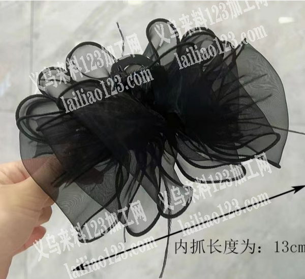 手工活外发，如图，网纱花抓夹的手工活，寻