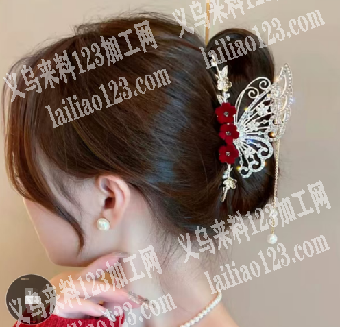 如图抓夹订单，合金材质，蝴蝶款式，寻找压