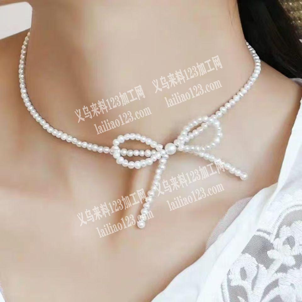 老板委托寻找：颈链穿米珠的手工活，附图片