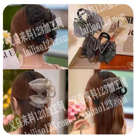 大量如图布艺花边头花发圈订单，公司采购现