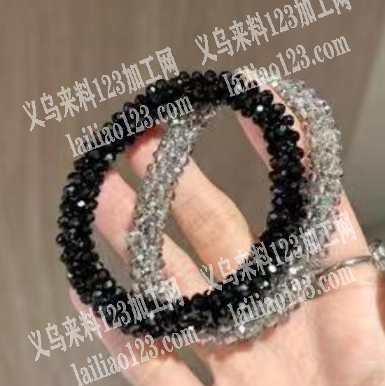 大量手工串珠钩针发圈成品订单，如图，寻找