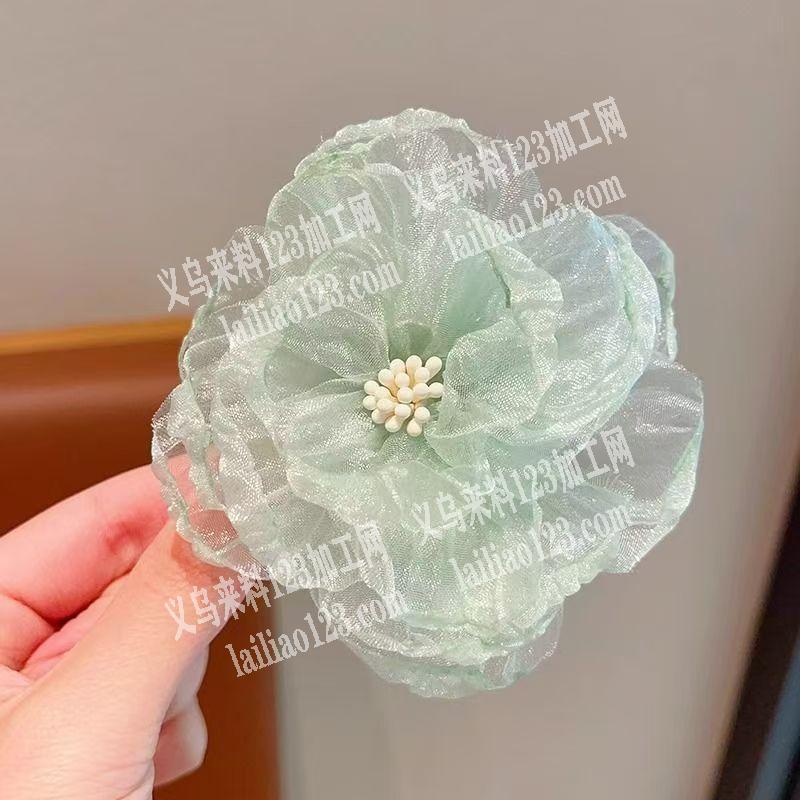 大量手工网纱烧边花朵订单，如图，寻找专业