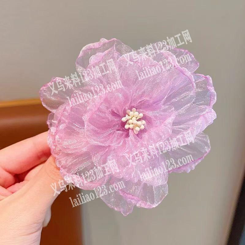 大量手工网纱烧边花朵订单，如图，寻找专业
