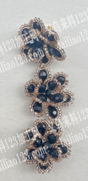 《大量手工活订单》如图穿珠子编织耳环的手