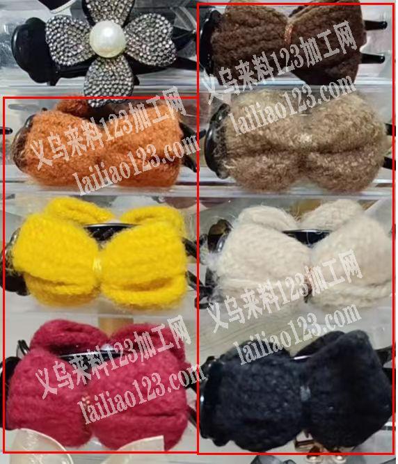 厂家寻找如图毛线蝴蝶结饰品工厂，如图，找