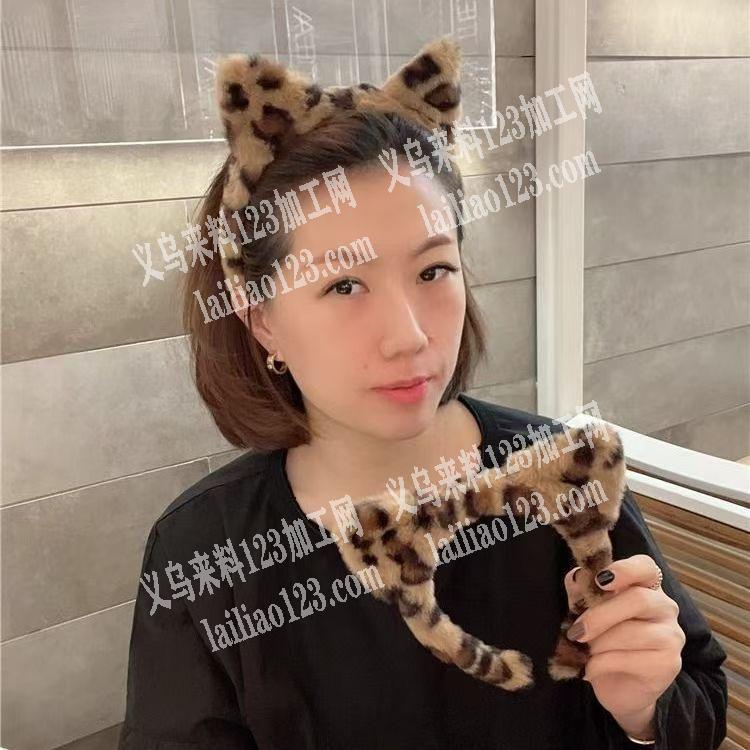 毛绒猫耳朵发箍订单，如图，就要这样绕好毛