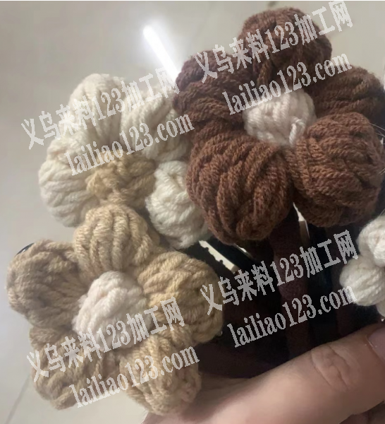 手工钩针毛线花，有订单，如图。寻找专业做