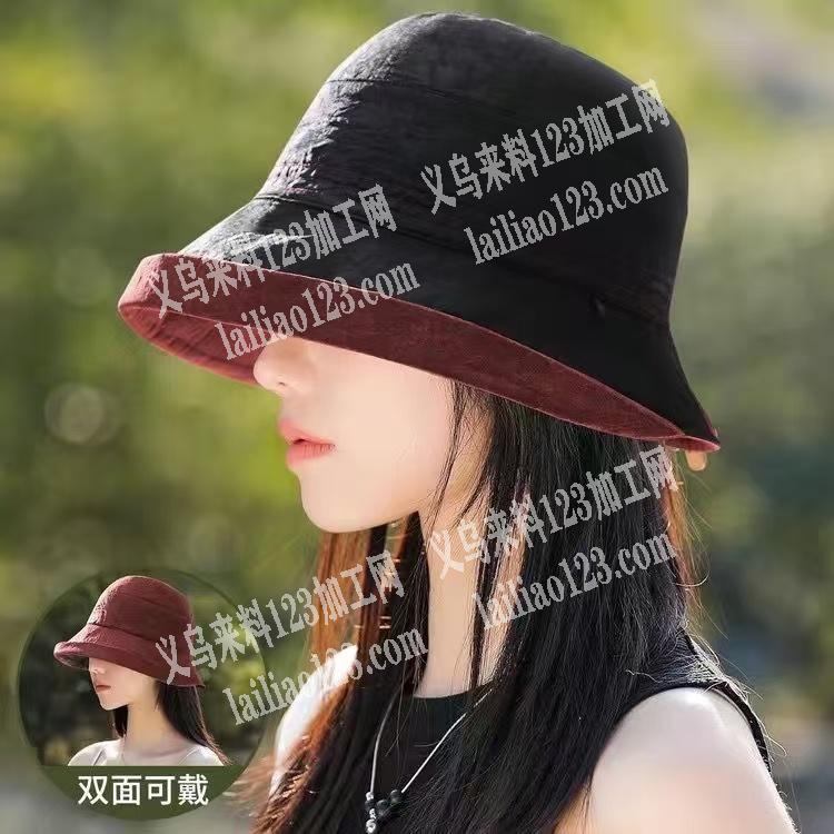 渔夫帽，女士帽子外发加工，纯加工，长期有