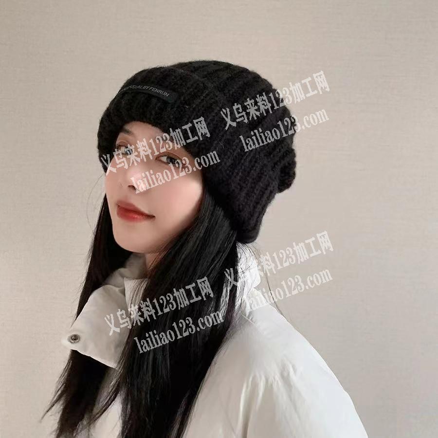 现在帽子工厂，如图毛线帽子。采购如图帽子