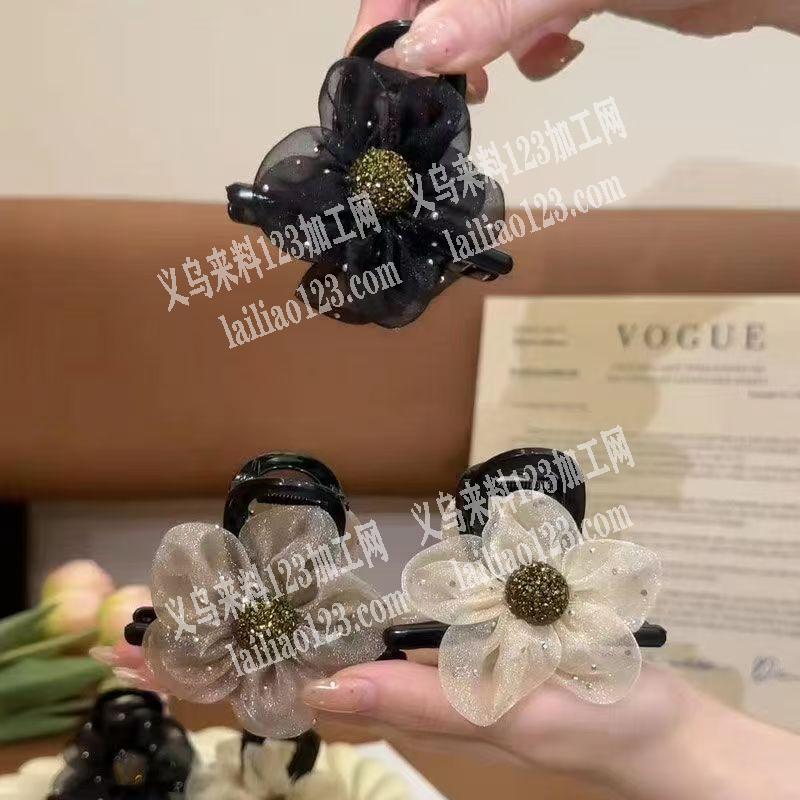 网纱花朵抓夹订单，如图，寻找现货，电商寻