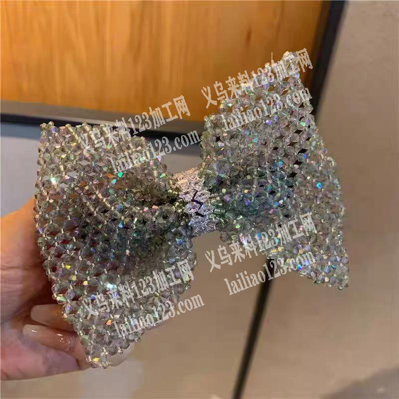 鱼线串珠编织蝴蝶结的手工订单，如图，会做