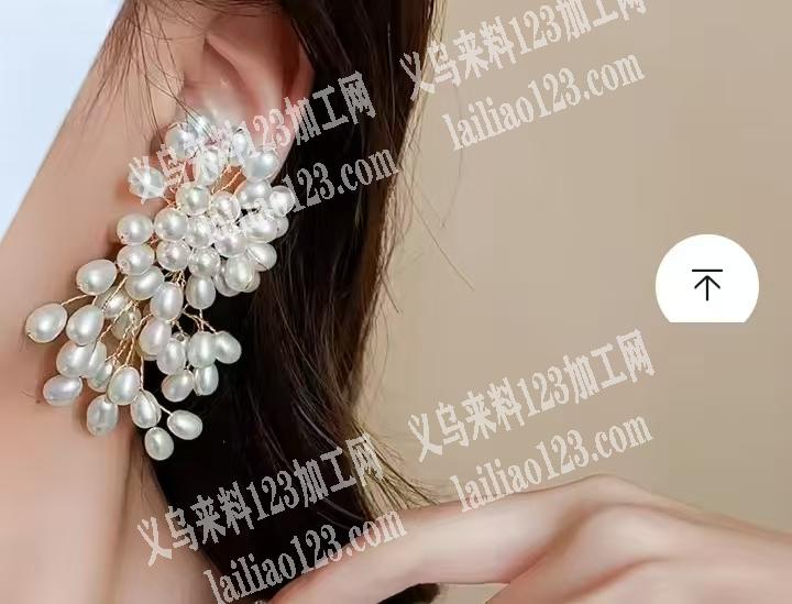 10000如图穿珠子绕铁丝编织耳环的手工
