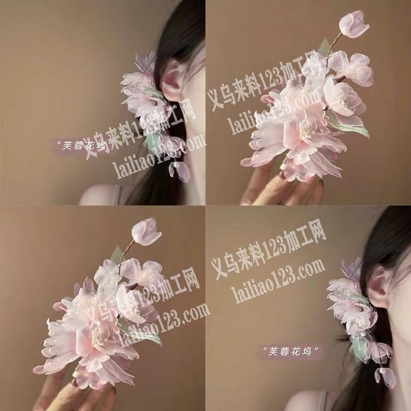 烧花边的布艺头花外发加工，如图，找有做过