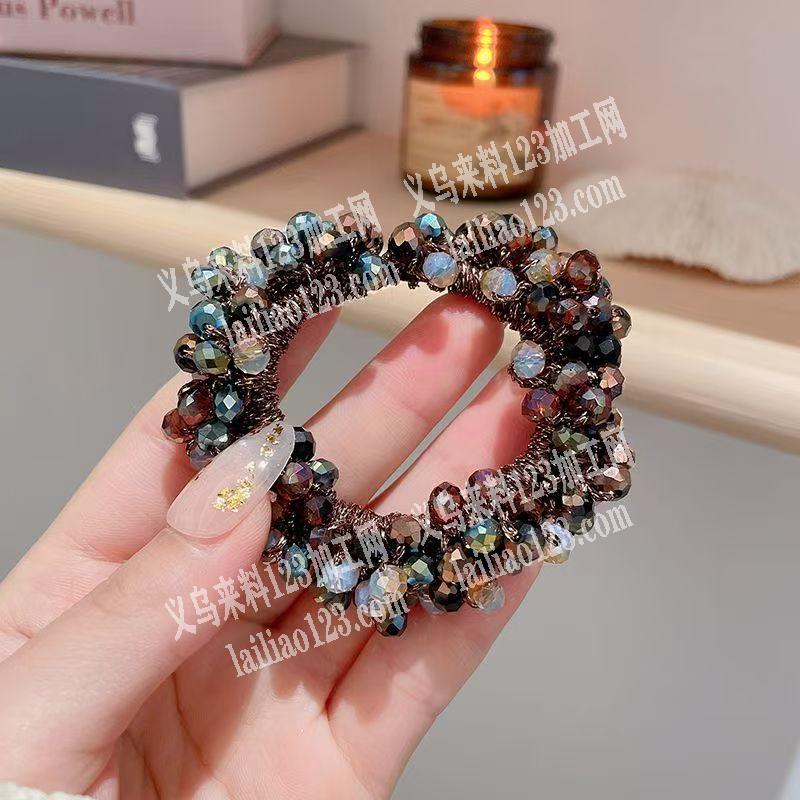 穿珠子钩针编织发圈的手工活外发加工，寻找