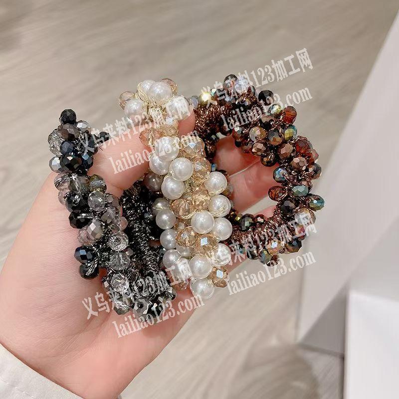 穿珠子钩针编织发圈的手工活外发加工，寻找