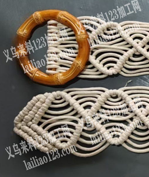 腰带编织的手工活外发加工，如图，绳子编织