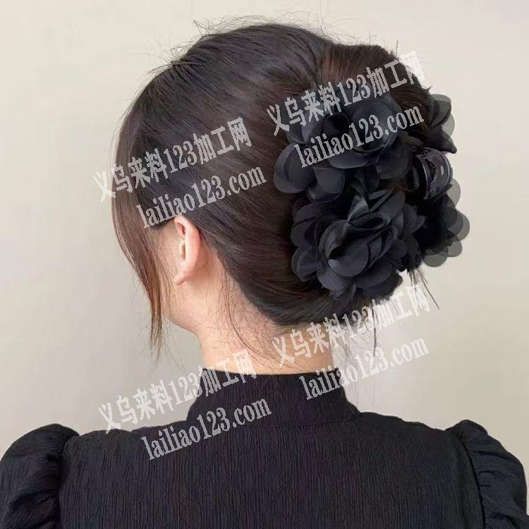 布艺花朵羽毛抓夹订单，如图，寻找源头工厂