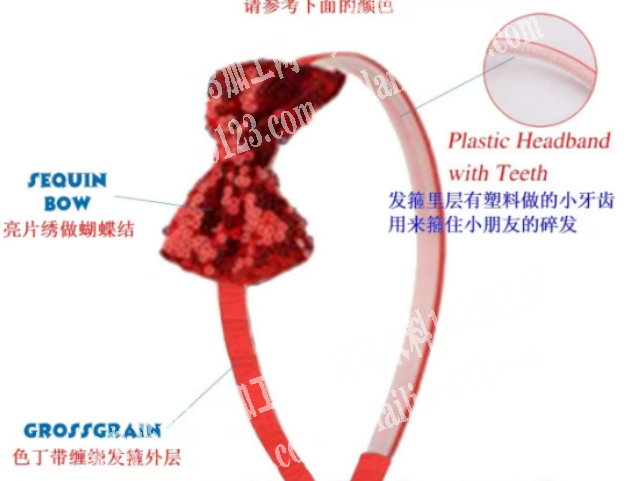 蝴蝶结发箍订单，数量20000，寻找如图