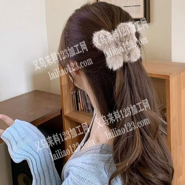 大量采购如图毛绒蝴蝶发圈，寻找厂家，请联
