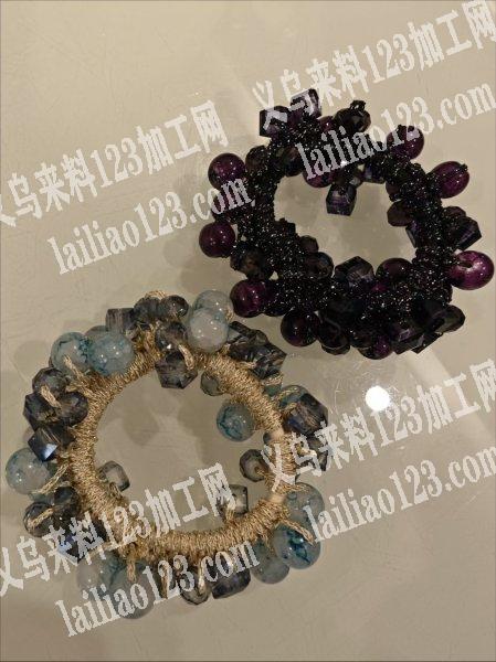 穿珠子钩针编织发圈外发加工，如图，寻找会