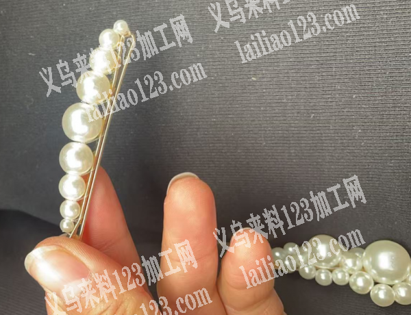 鱼线穿珠子编织发夹的订单，如图，寻找专业