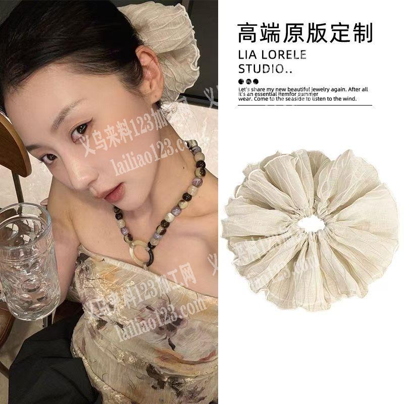 如图卷边大肠圈发圈，布艺饰品订单外发加工