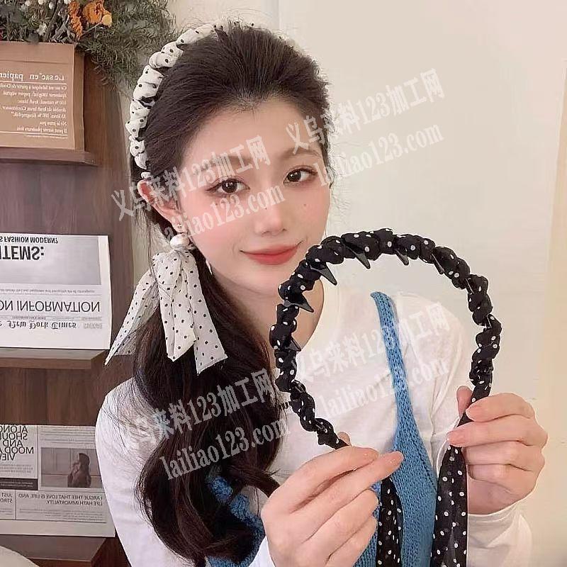 绕布条+飘带的布艺头箍饰品订单，附图片寻