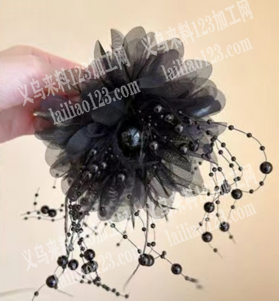 采购这个抓夹花的定位珠配件和布艺花朵，采