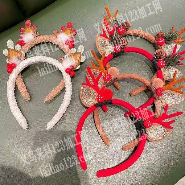 《圣诞旺季开始》大量手工圣诞头箍发箍订单