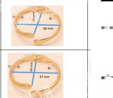 外贸公司大量合金手镯订单，如图，寻找合金