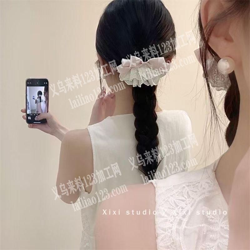 布艺女生发夹外发加工。手工布艺发夹，。裙
