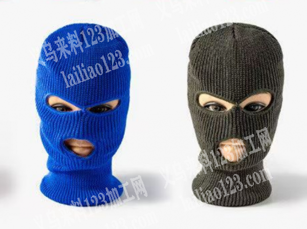 《量不大的》针织帽开洞锁边外发加工，如图