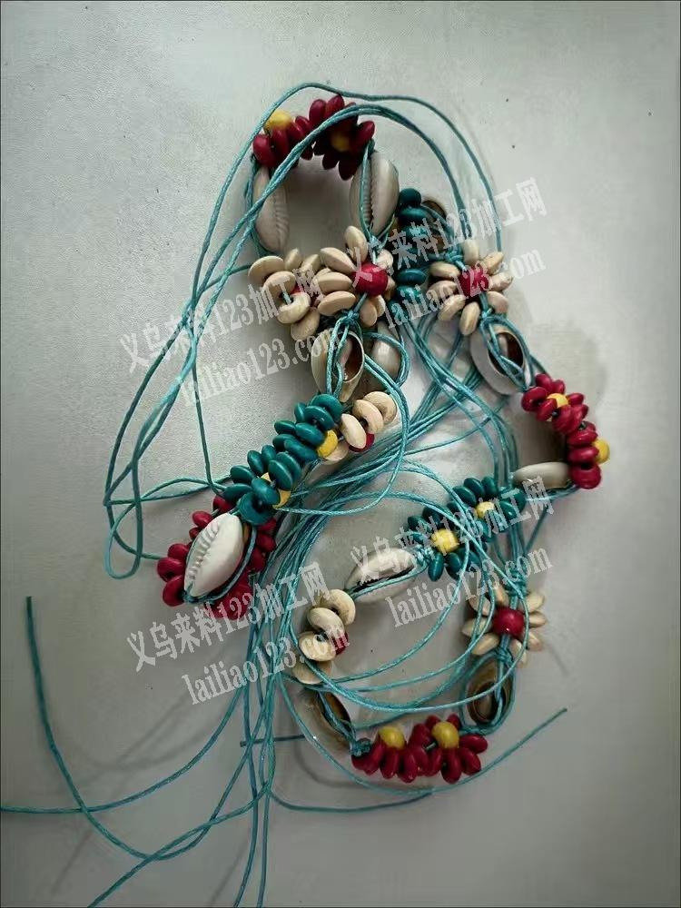 腰带手工串珠编绳编织打结的手工成品订单，