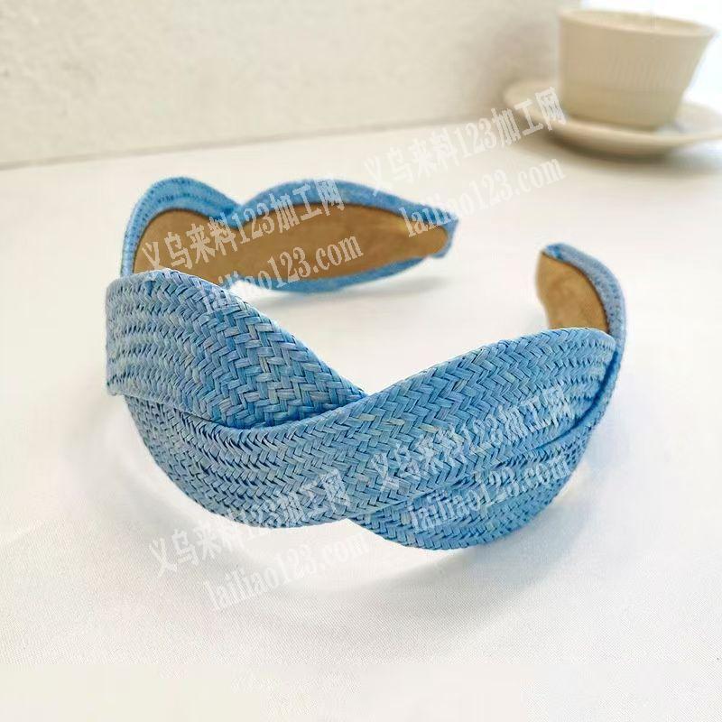 大量如图编织的发箍成品。寻找成品工厂，我