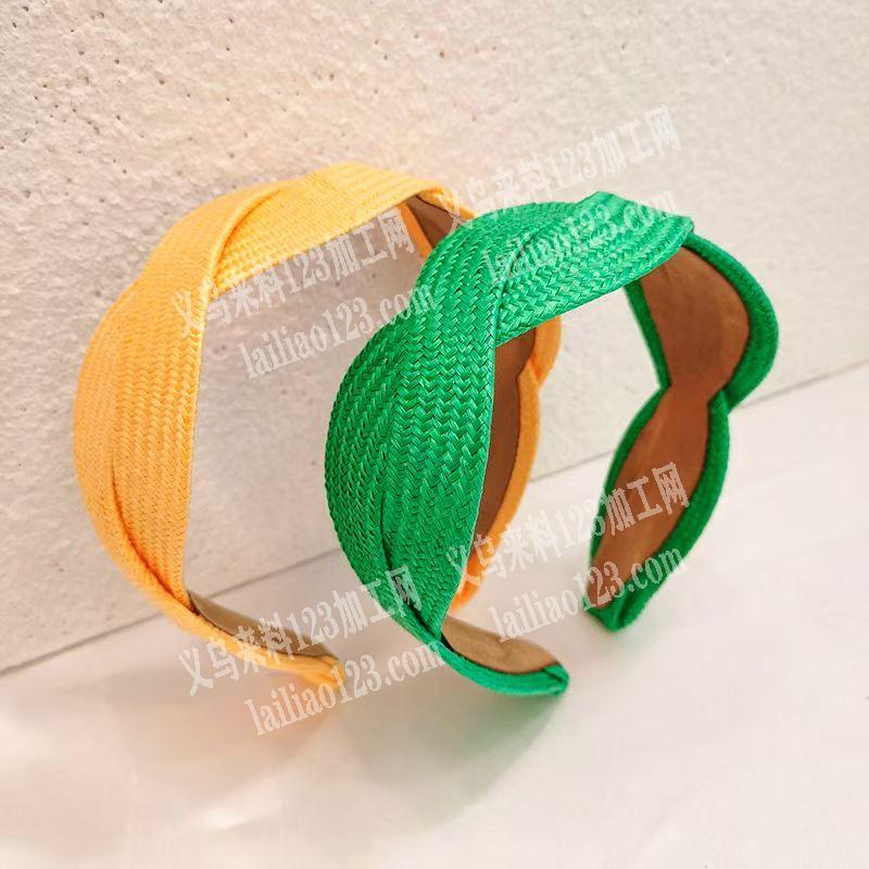 大量如图编织的发箍成品。寻找成品工厂，我