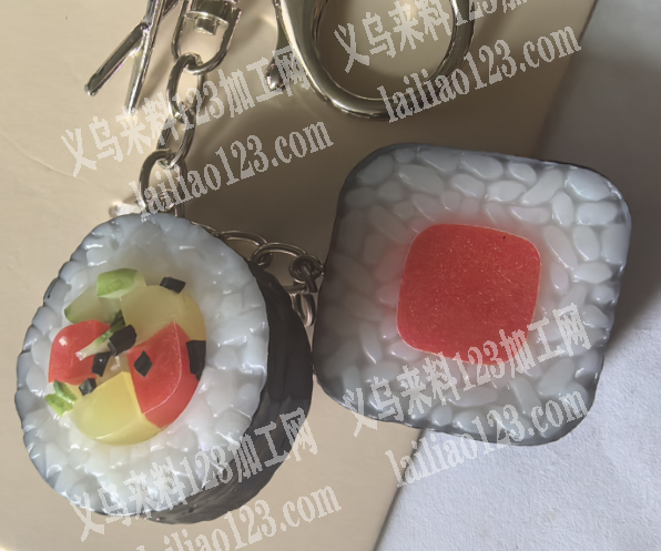 钥匙扣挂件食玩。寻找食玩寿司的厂家，如图