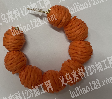 如图拉菲草耳环加工订单，寻找会做这个拉菲