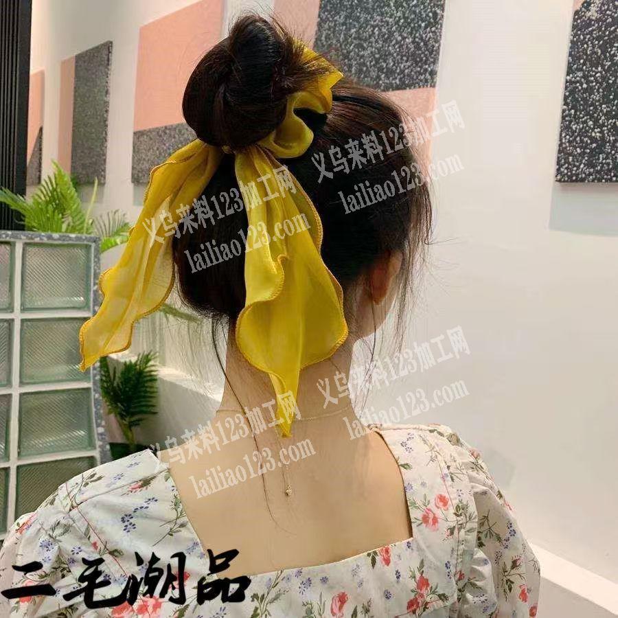 大量布艺飘带发圈订单外发加工，如图，寻找