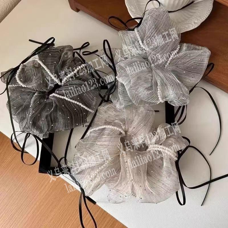 如图，网纱布艺发圈成品订单，寻找现货，有