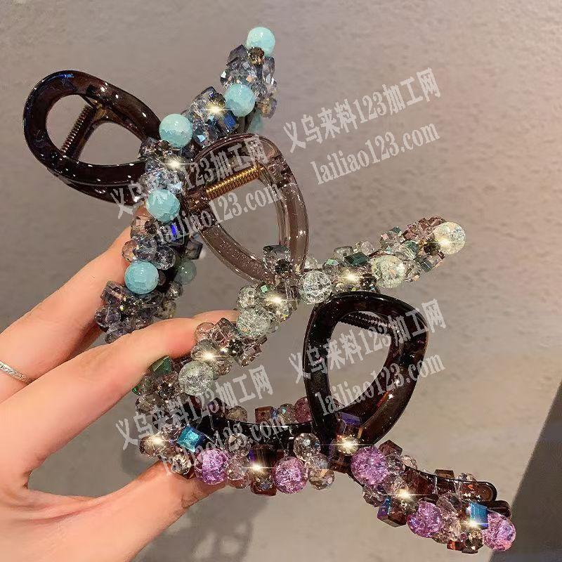 手工外发。鱼线串珠串钻配件缠绕抓夹的手工