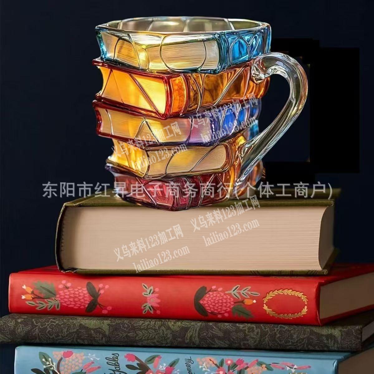 高档彩绘轻奢树脂杯子订单，如图，寻找成品
