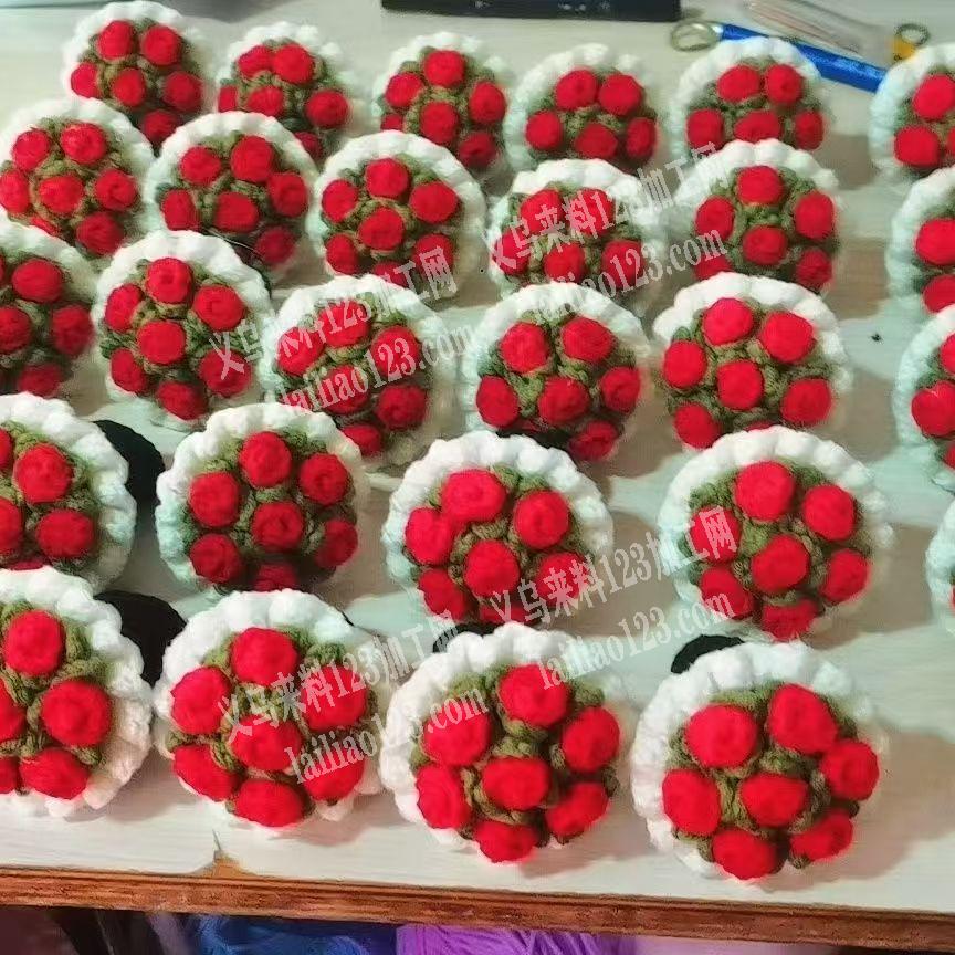 毛线钩针编织的花束，寻找会做的加工厂，请