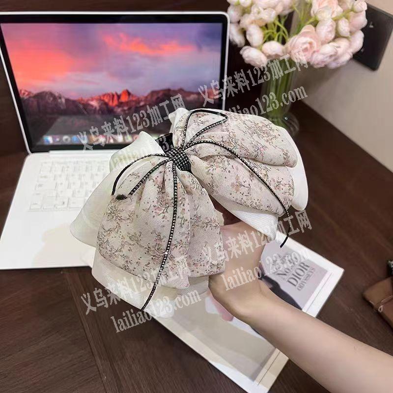 《可发外地做》如图布艺大抓夹头饰外发加工