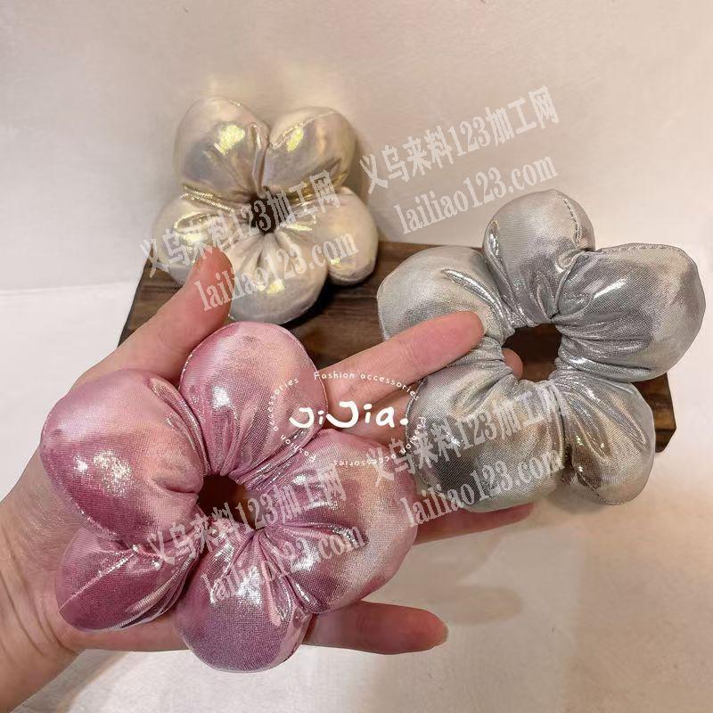 如图亮布的布艺花瓣发圈订单，如图，成品订