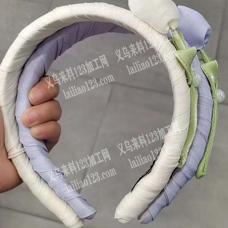 《可发外地》手工布艺绕布头箍手工发箍订单