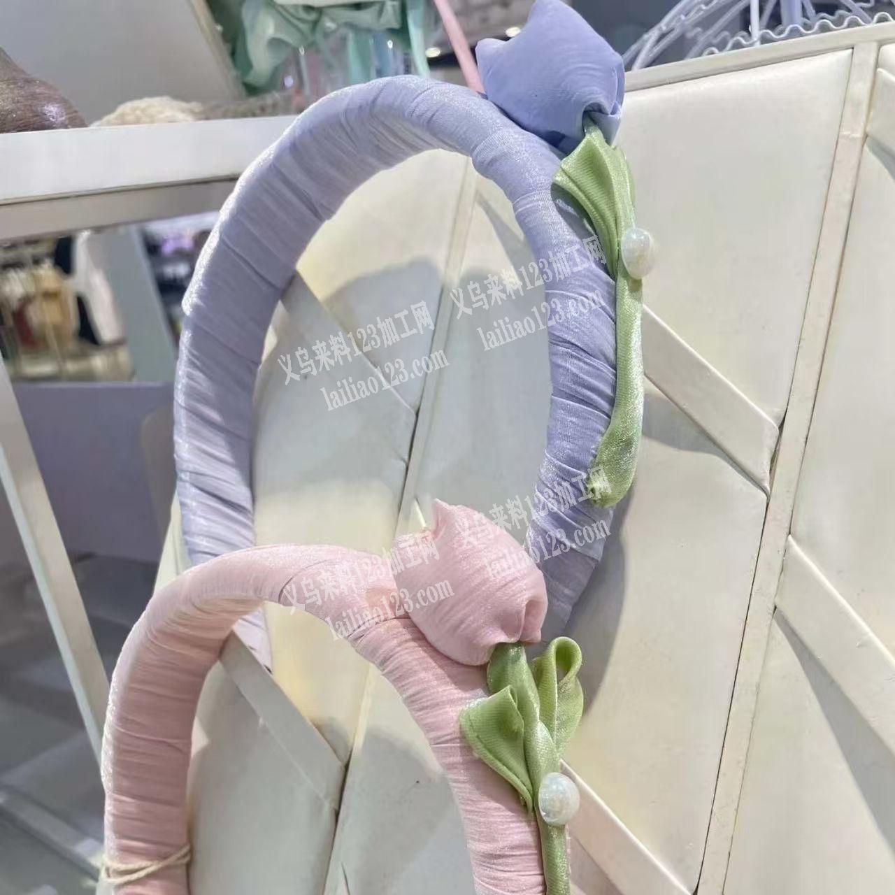 《可发外地》手工布艺绕布头箍手工发箍订单